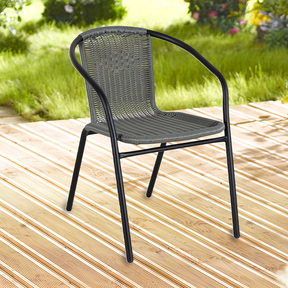 Bistro-Stuhl mit Rattan-Look – Spritzguss Sitz
