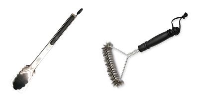 Grillzange und Reinigerbürste