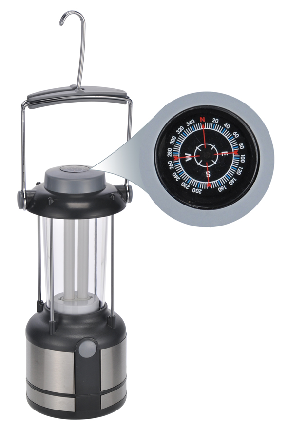 Campinglampe, mit Edelstahlummantelung