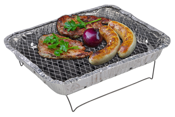 Einweggrill mit Grillanzünder + Ständer