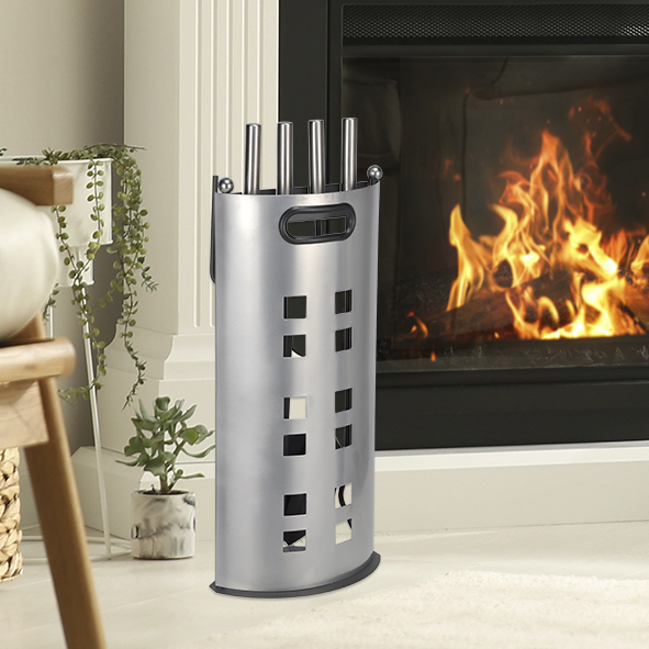 Kaminbesteck 5 teilig aus Metall mit