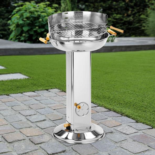 Säulengrill aus Edelstahl