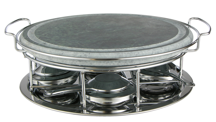 Grillstein rund mit Marmorstein