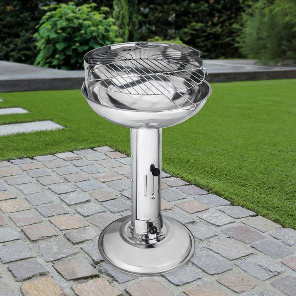 Säulengrill aus Edelstahl