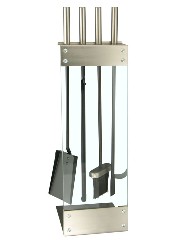 Kaminbesteck 5 tlg.mit Glas-