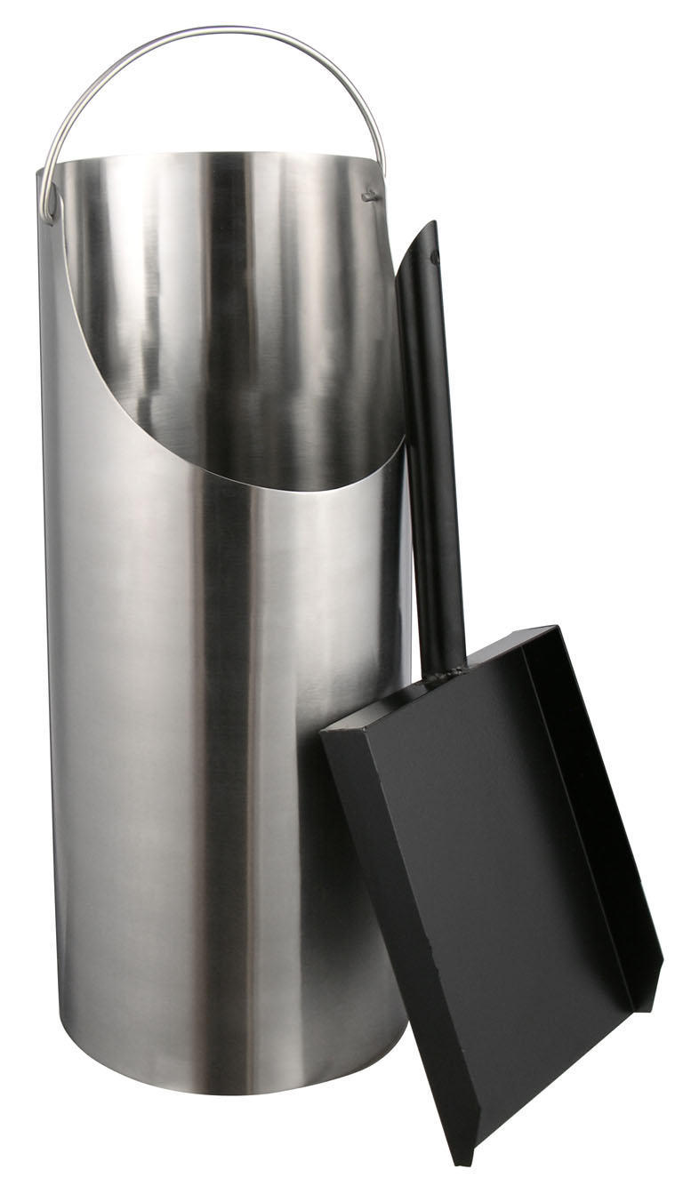 Kaminkohle-Behälter aus Edelstahl