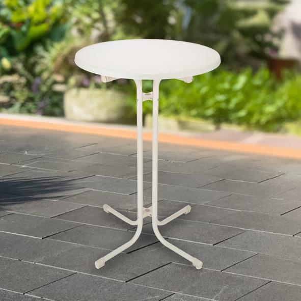 Bistro-Stehtisch aus Stahl, weiß