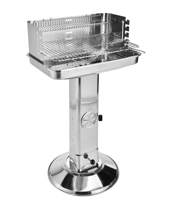 Säulengrill aus Edelstahl