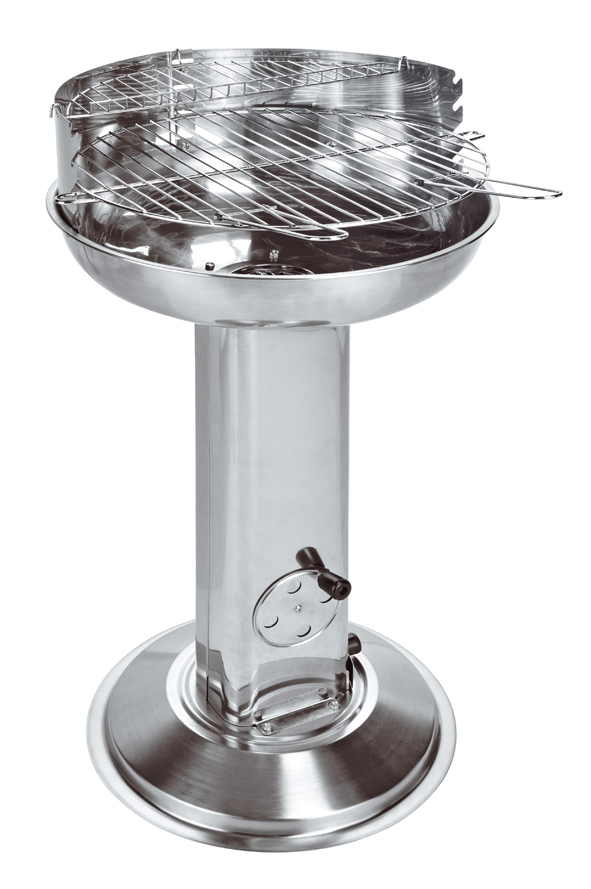 Säulengrill aus Edelstahl