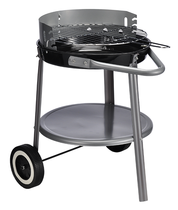 Rundgrill, schwarz/silber