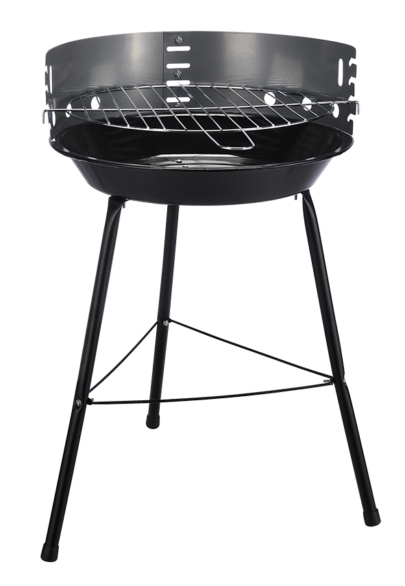 Rundgrill, schwarz/silber