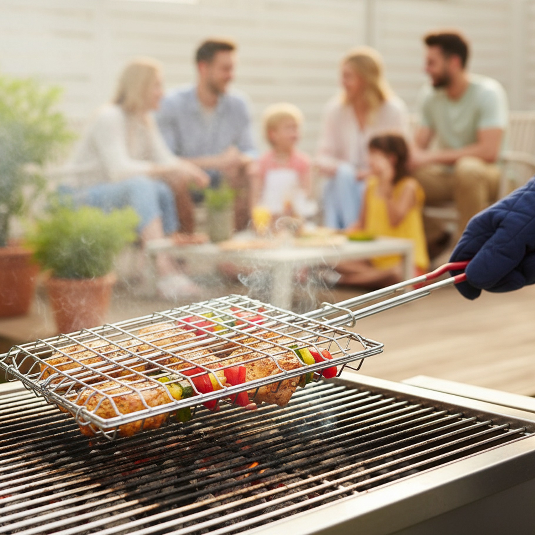 Grillbräter, verchromt, rechteckig, 50cm