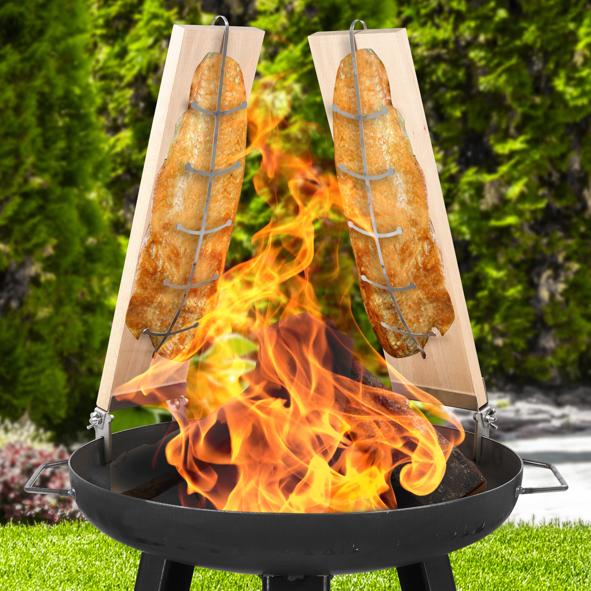 Flammlachsbretter aus Buchenholz, 2er Set