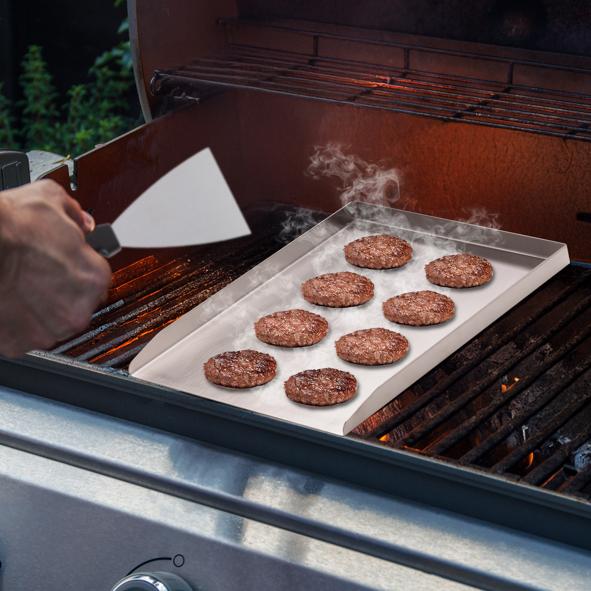 Plancha Grillplatte aus Edelstahl, ca. 40x30x3cm