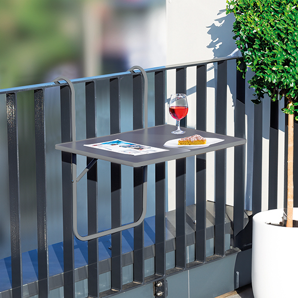 Balkonhängetisch, anthrazit, klappbar