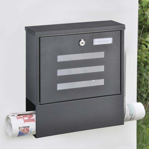 Briefkasten aus Metall, schwarz