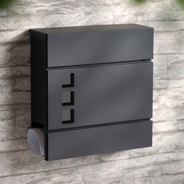 Briefkasten aus Metall m. Sichtfenster