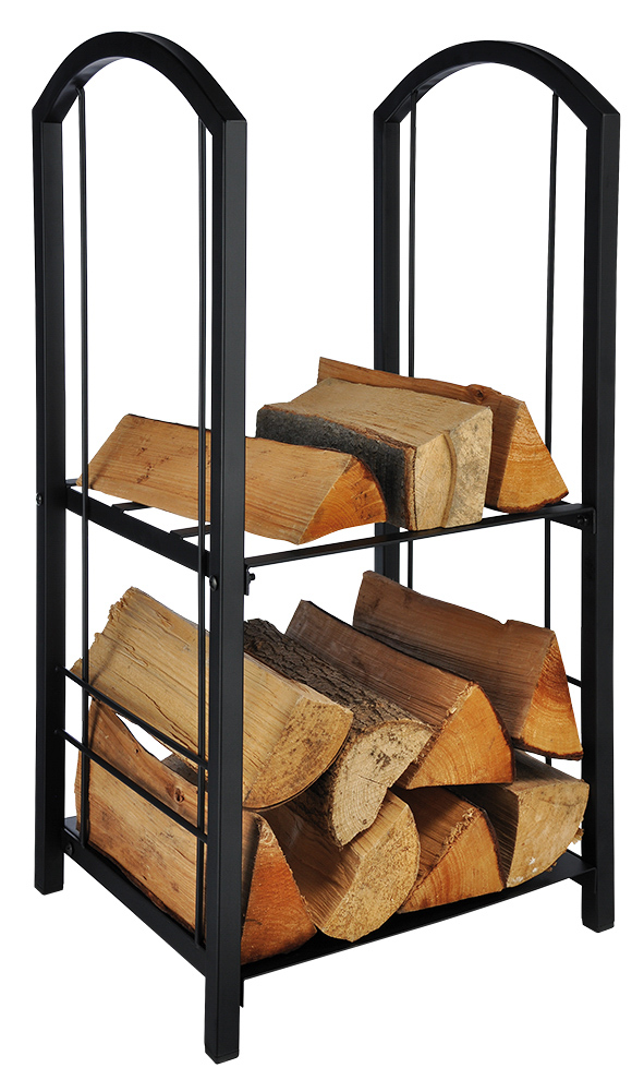 Kaminholzablage aus Stahl