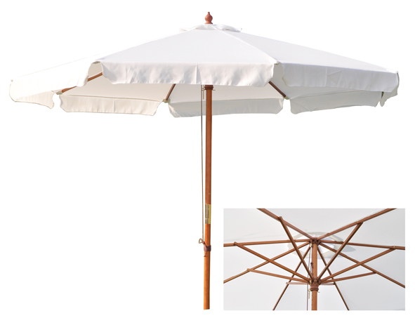 Holz-Landhausschirm Deluxe - Beige