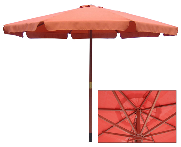 Holz-Landhausschirm - Terrakotta