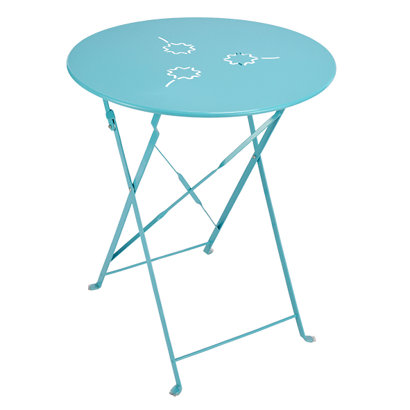 Bistrotisch aus Stahl, klappbar, Farbe: türkis