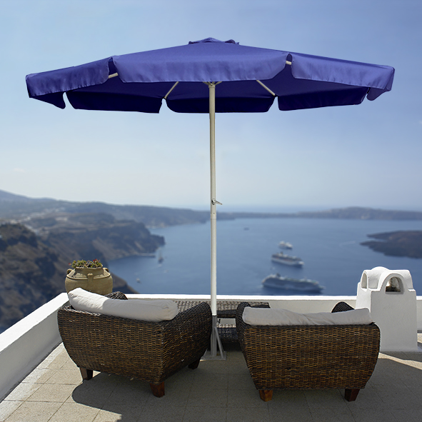 Alu-Landhausschirm - Blau