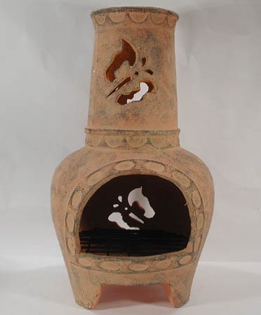 Terrakotta Ofen im Schmetterlingdesign