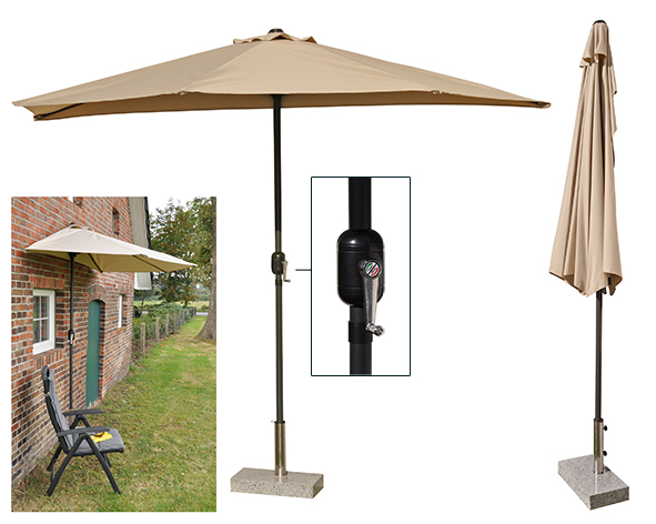 Sonnenschirm, halb, für die Wand