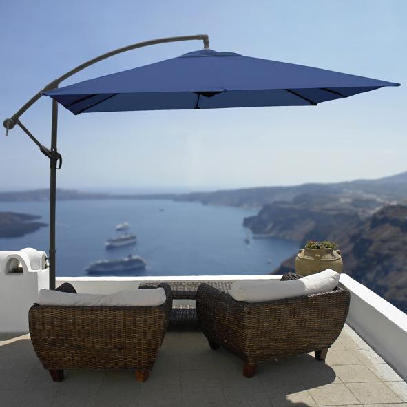 Alu-Ampelschirm - Blau UV 50+