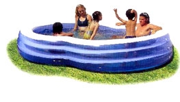 Familien Pool, blau transparent