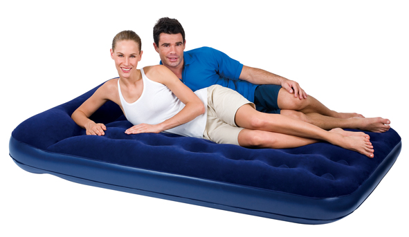 Velours Doppel-Gästebett m. Pumpe