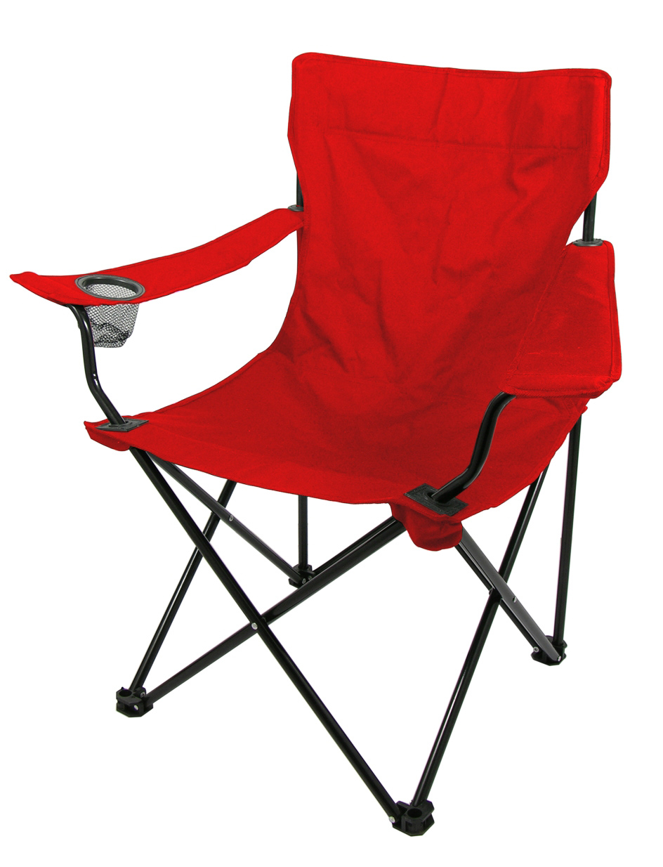 Regiestuhl aus Stahl, rot