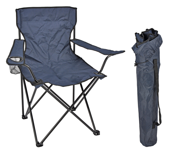 Regiestuhl aus Stahl, blau