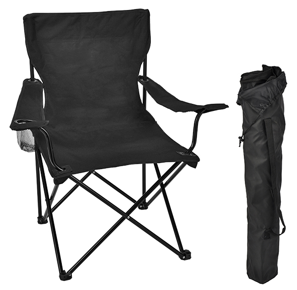 Regiestuhl aus Stahl, schwarz