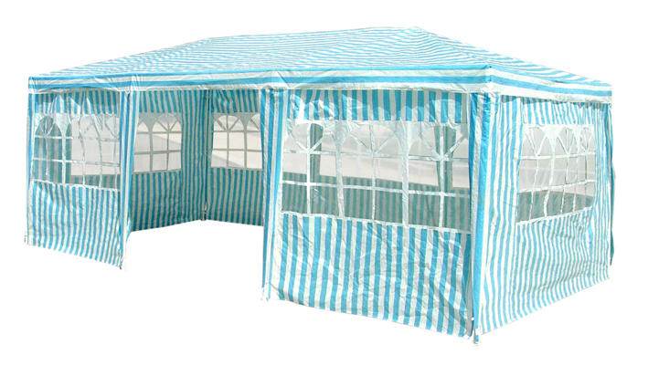 Pavillon 3x6m, blau-weiss gestreift