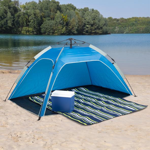 Strandmuschel mit Seilzugtechnik