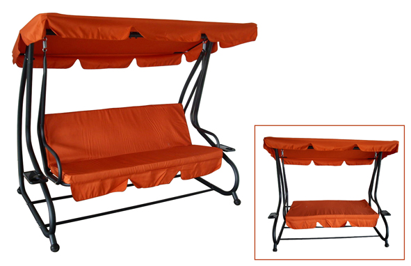 Hollywood-Schaukel und Liege terracotta