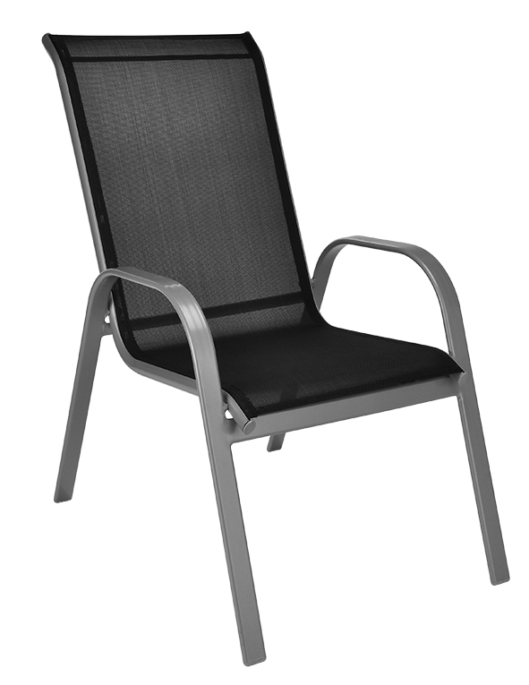 Stapelstuhl mit Alu-Armlehen und