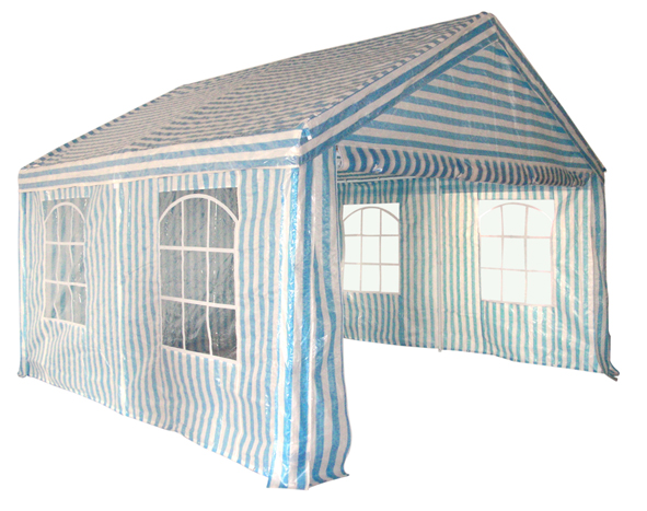 Festzelt - blau-weiß gestreift