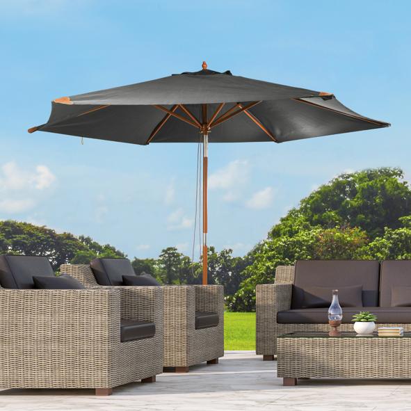 Sonnenschirm aus Holz mit UV 50+