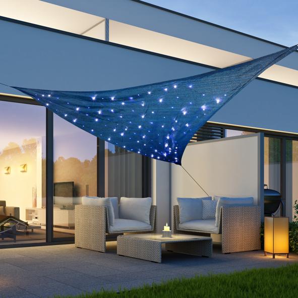 Sonnensegel UV 50 mit 100 LED Lichtern