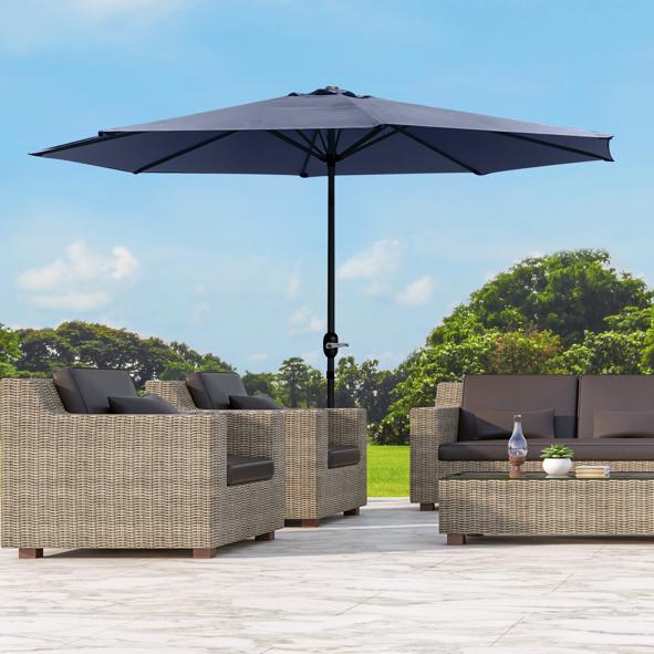 Alu-Landhausschirm - Blau UV 50+