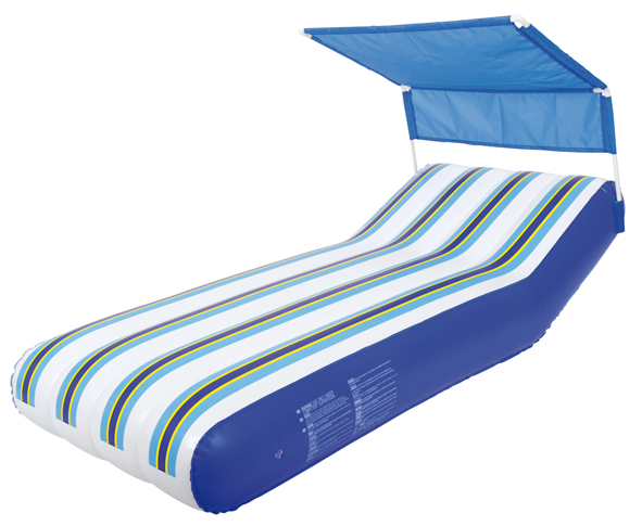 Sonnenliege mit Sonnenblende,