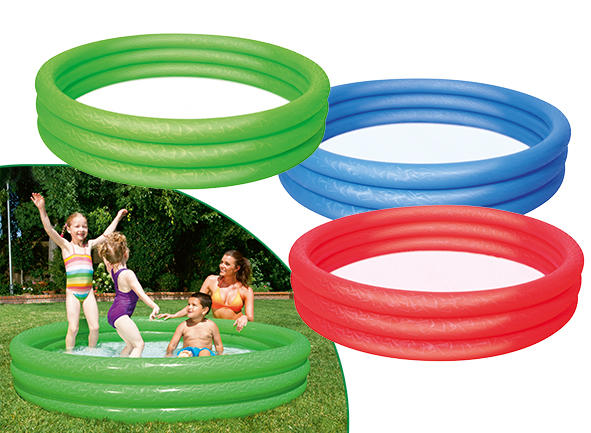 Kinderplanschbecken, farbig sortiert