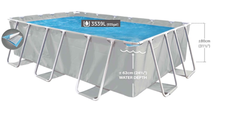 Stahlrahmen-Pool, eckig