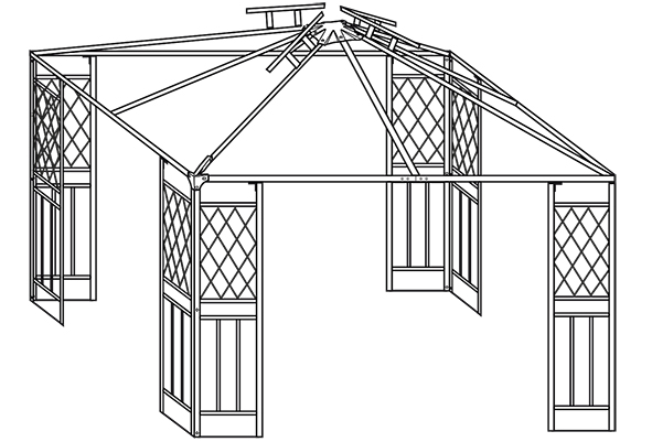 Pavillon Ersatz-Gestell aus Metall 62630
