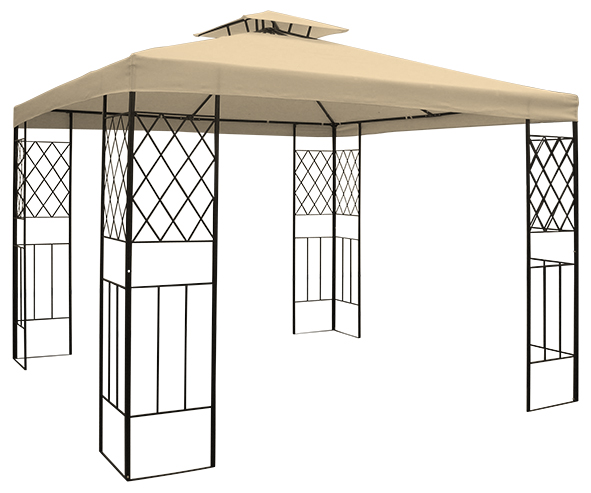 Metallpavillon mit Rautenmuster