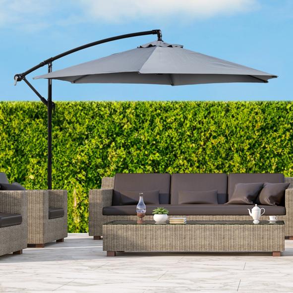 Aluminium Ampelschirm, anthrazit UV 50+