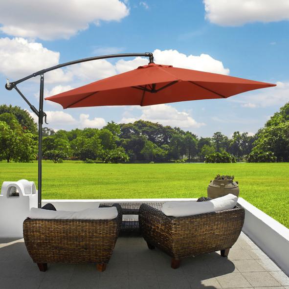 Alu-Ampelschirm - Terrakotta UV 50+