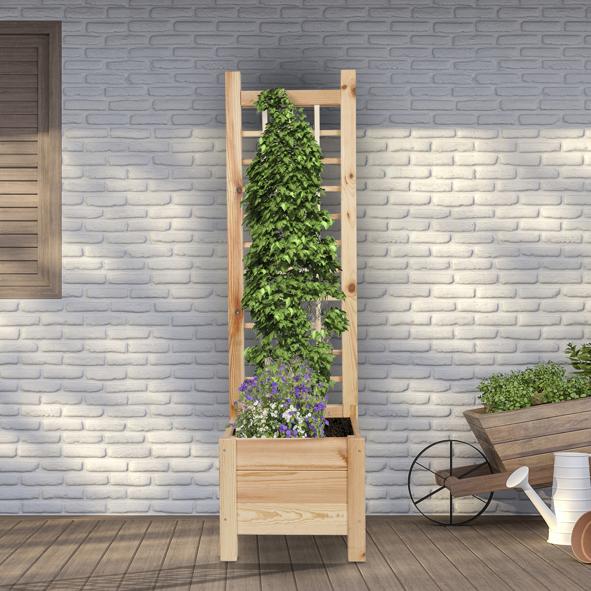 Blumenkasten mit Rankgitter